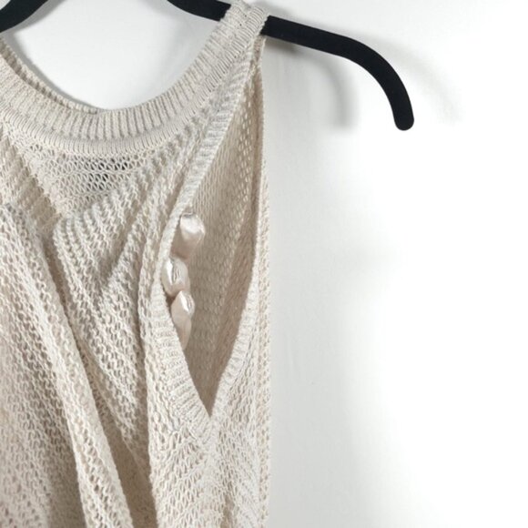 NWT EXPRESS Open Knit Bare Shoulder Pullover Sweater High Low Rolled Cuffs SMALL - Picture 7 of 12